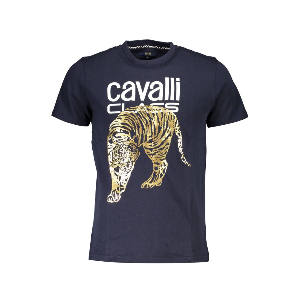 Blue Cotton Men T-Shirt Cavalli Class