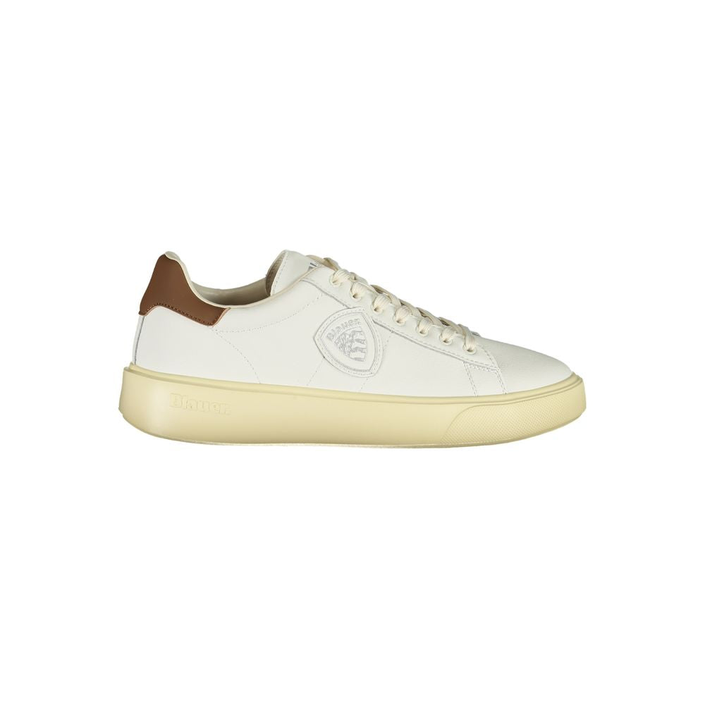 White Leather Men Sneaker Blauer