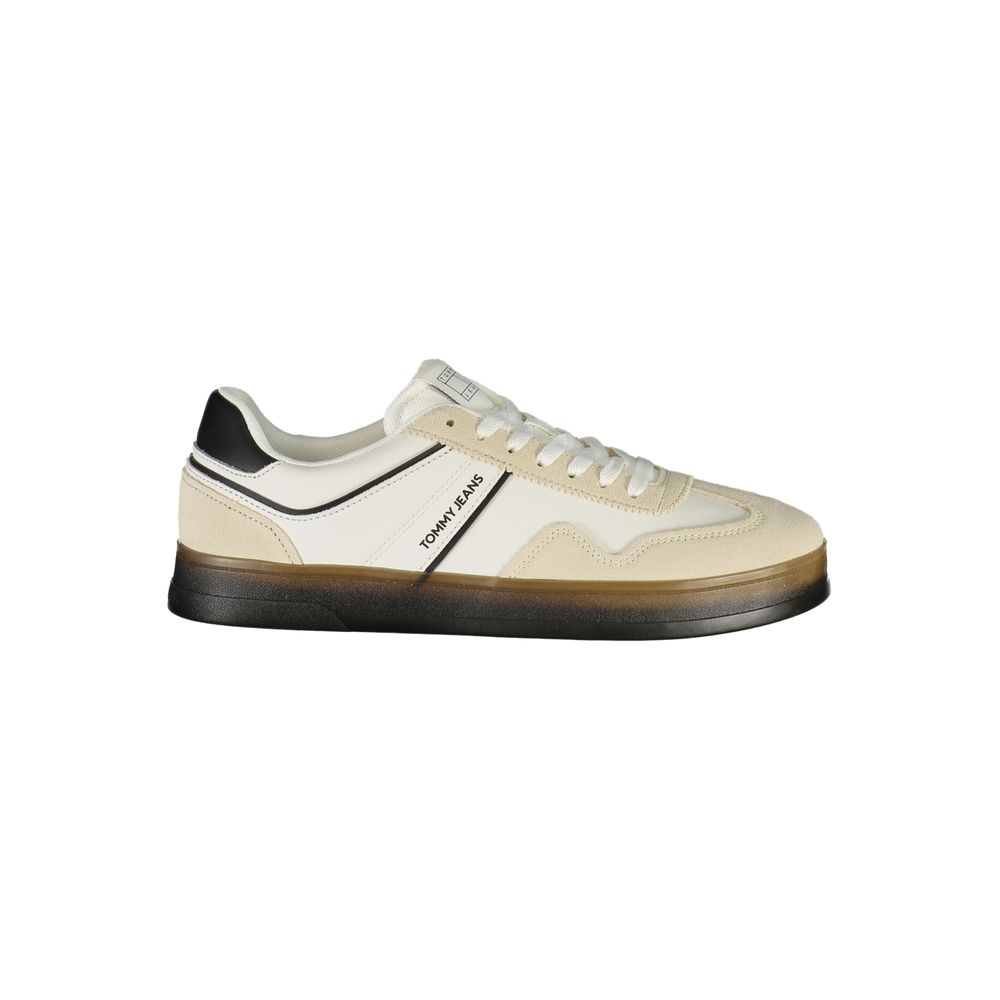 White Leather Men Sneaker Tommy Hilfiger