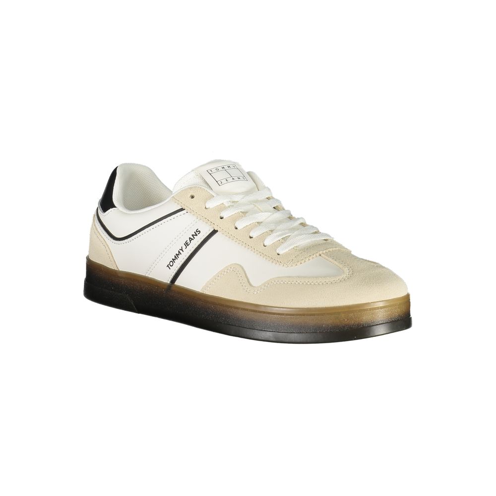 White Leather Men Sneaker Tommy Hilfiger