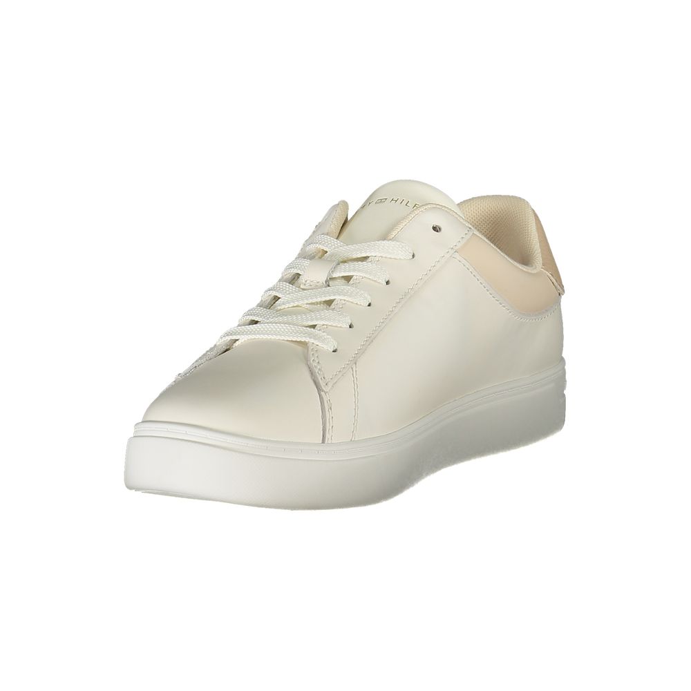 Beige Leather Women Sneaker Tommy Hilfiger