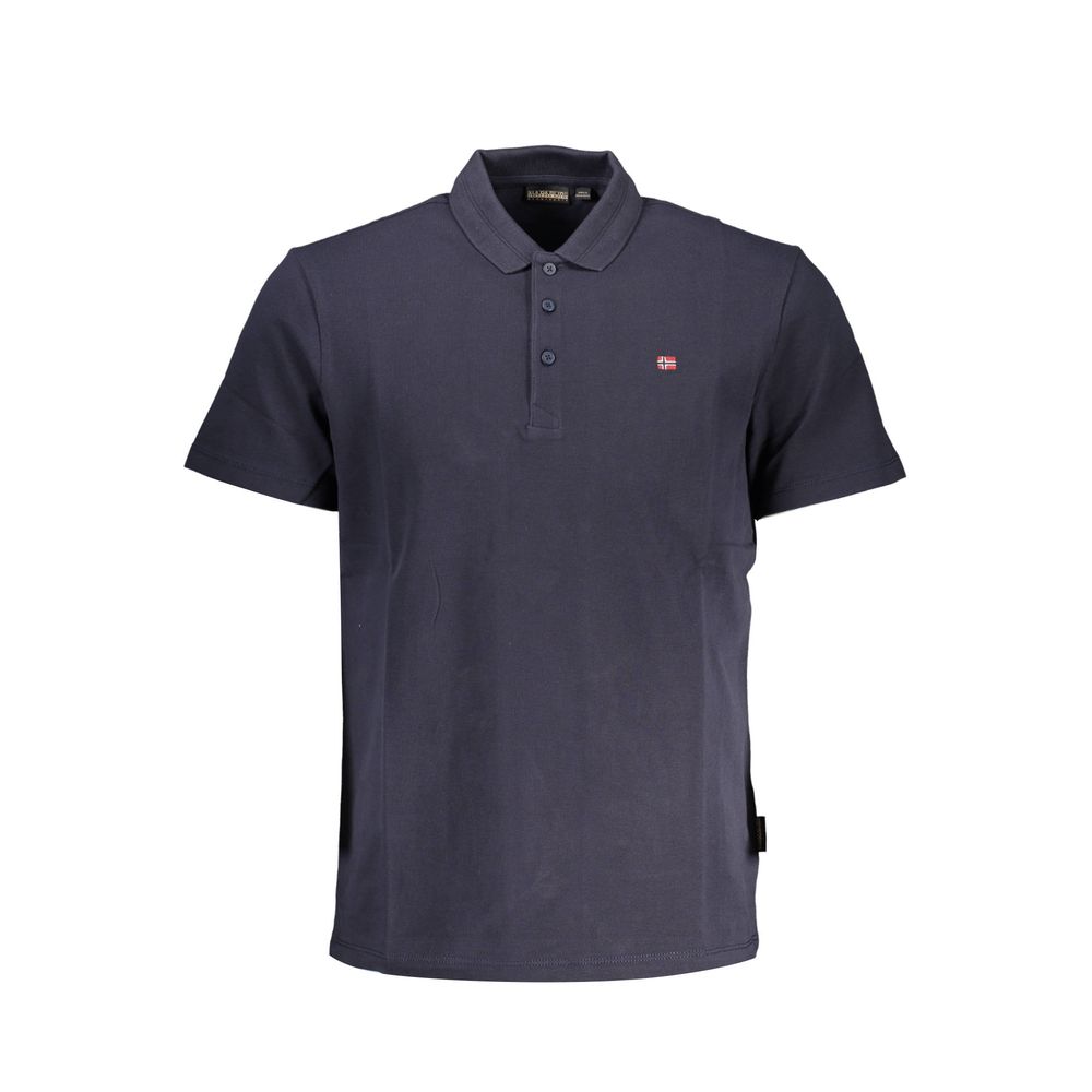 Blue Cotton Men Polo Shirt Napapijri