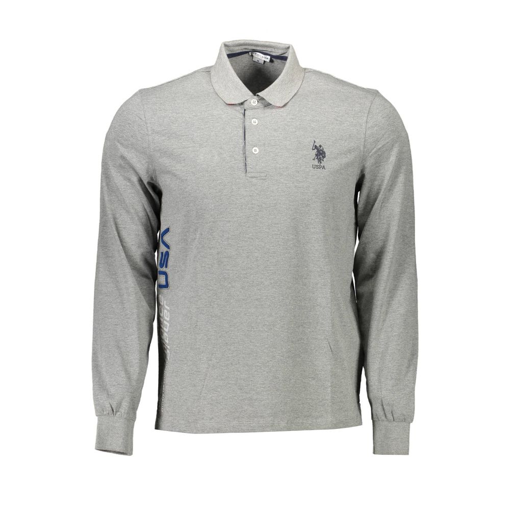 Gray Cotton Men Polo Shirt U.S. POLO ASSN.