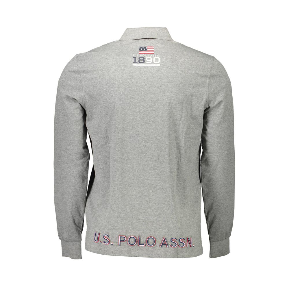 Gray Cotton Men Polo Shirt U.S. POLO ASSN.