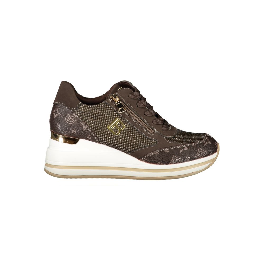 Brown Polyester Women Sneaker Laura Biagiotti