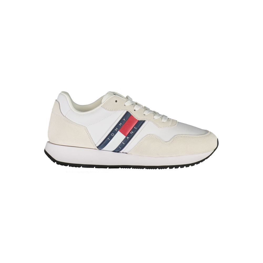 White Leather Men Sneaker Tommy Hilfiger