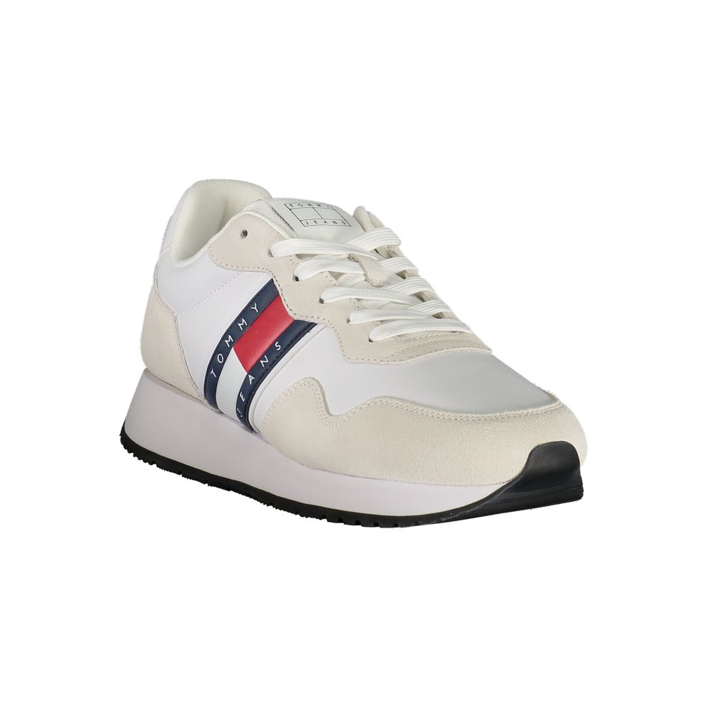 White Leather Men Sneaker Tommy Hilfiger