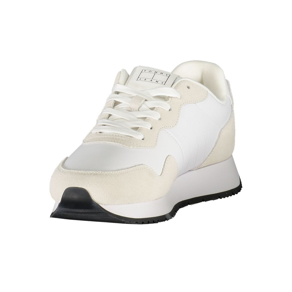 White Leather Men Sneaker Tommy Hilfiger