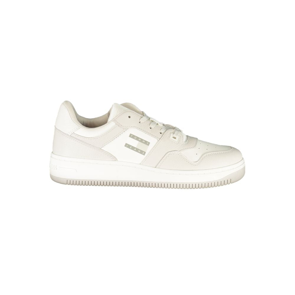 White Leather Men Sneaker Tommy Hilfiger