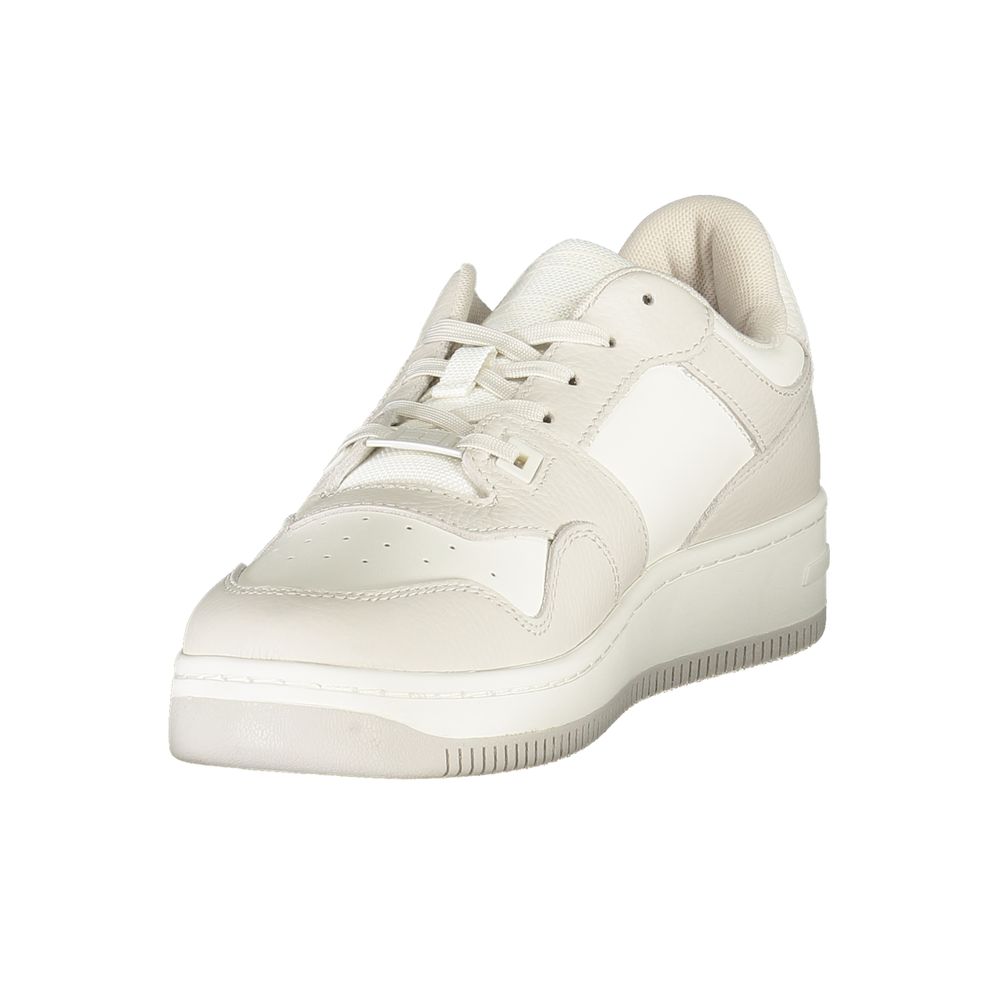 White Leather Men Sneaker Tommy Hilfiger