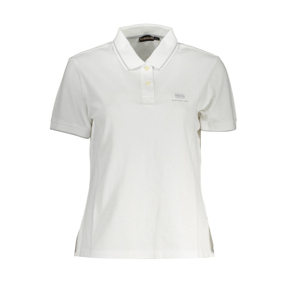 White Cotton Women Polo Shirt Napapijri