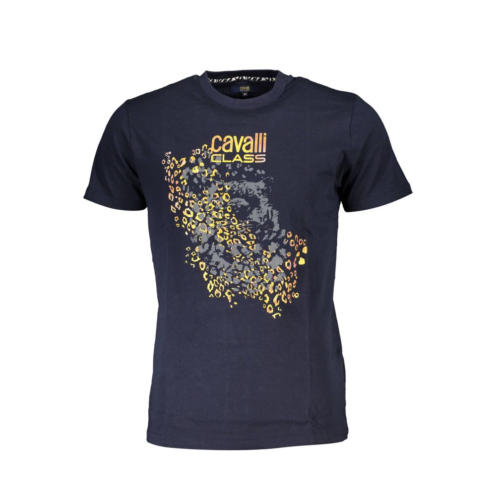 Blue Cotton Men T-Shirt Cavalli Class