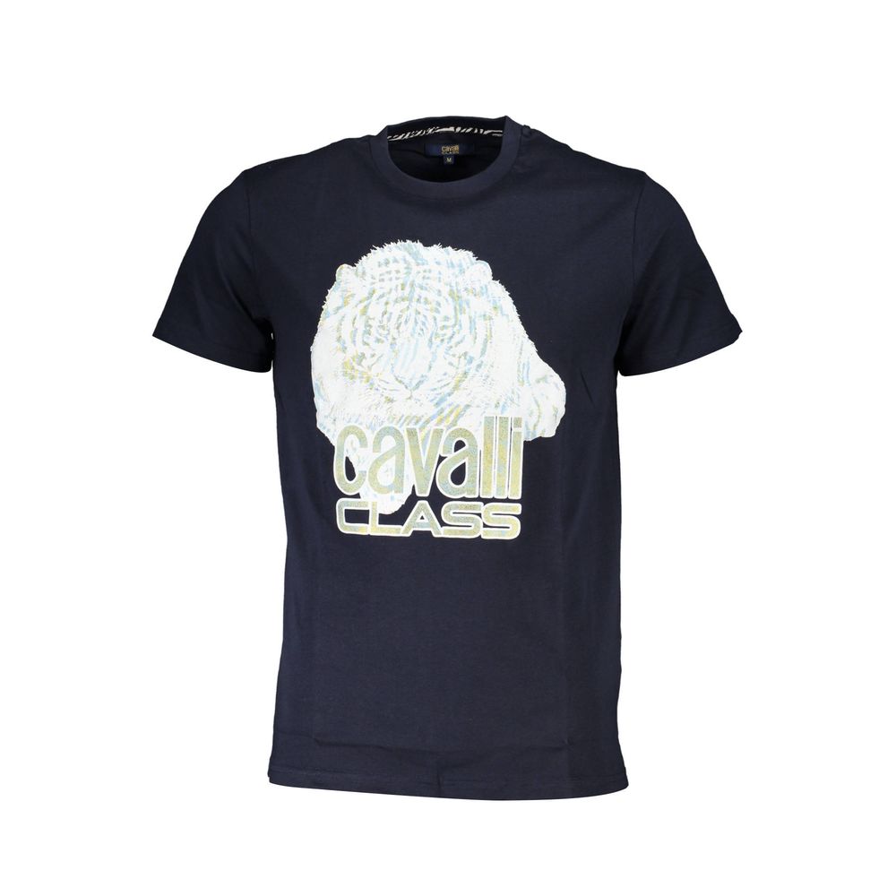 Blue Cotton Men T-Shirt Cavalli Class