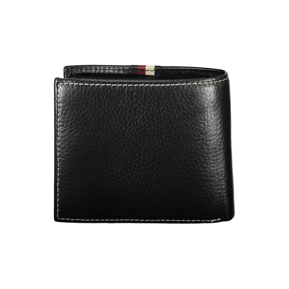 Black Leather Men Wallet Tommy Hilfiger