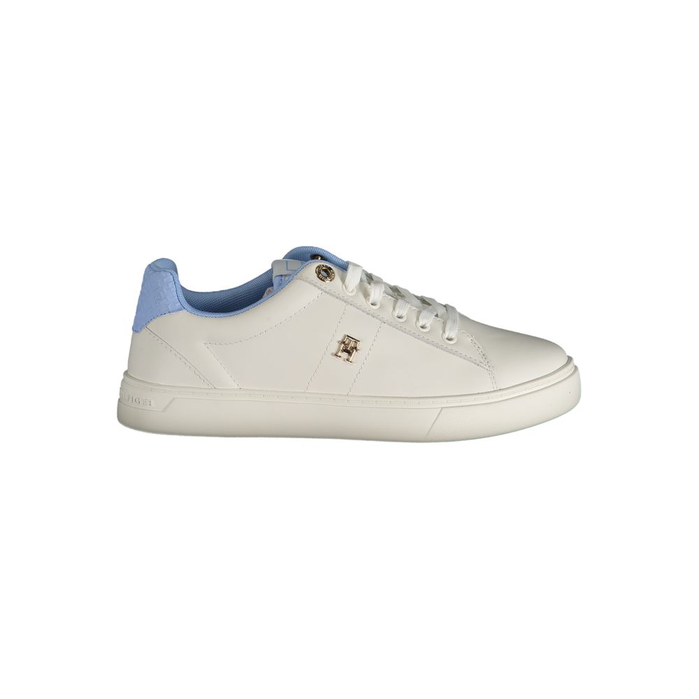 Light Blue Leather Women Sneaker Tommy Hilfiger