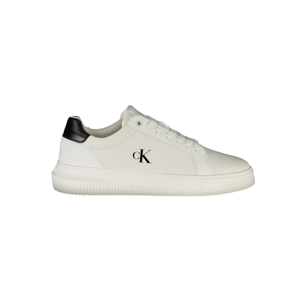 White Leather Men Sneaker Calvin Klein
