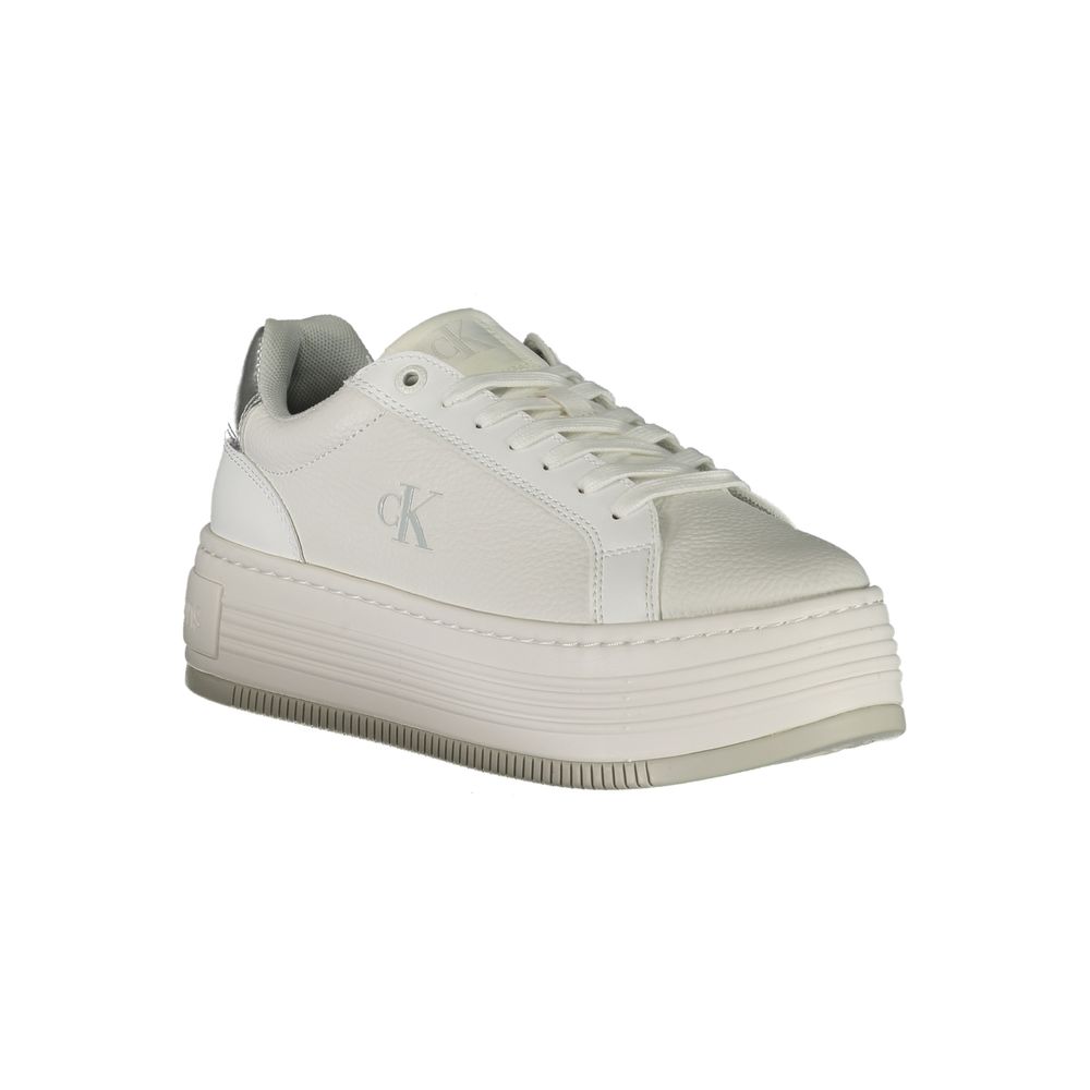 White Leather Women Sneaker Calvin Klein