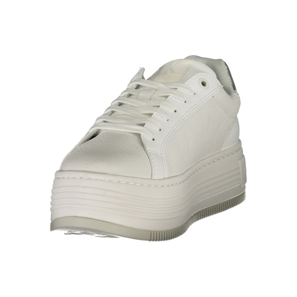 White Leather Women Sneaker Calvin Klein