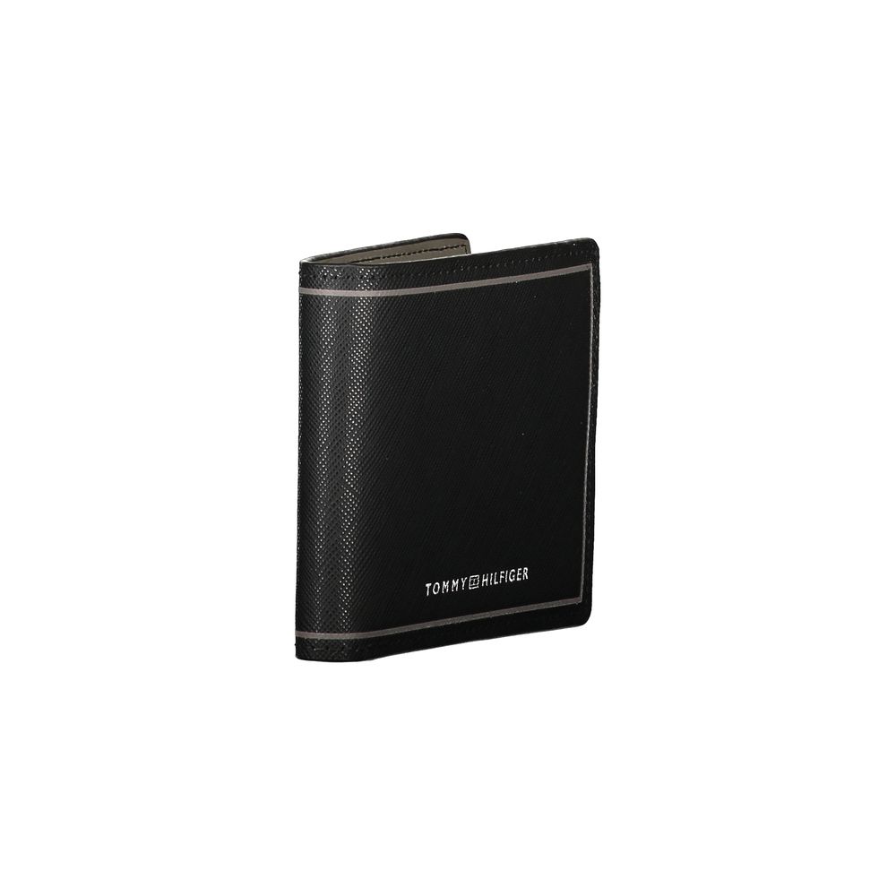Black Leather Double Card Wallet Tommy Hilfiger