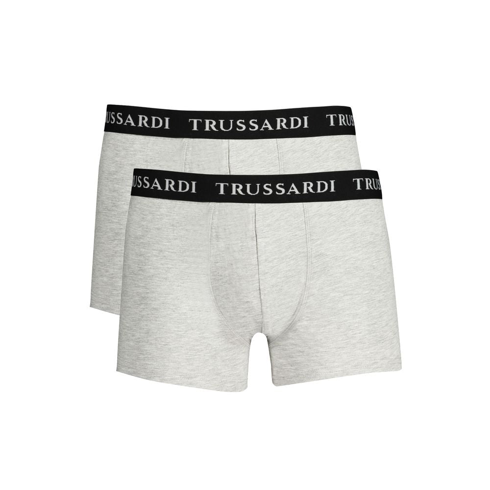 Brown Cotton Men Boxer Underwear Trussardi