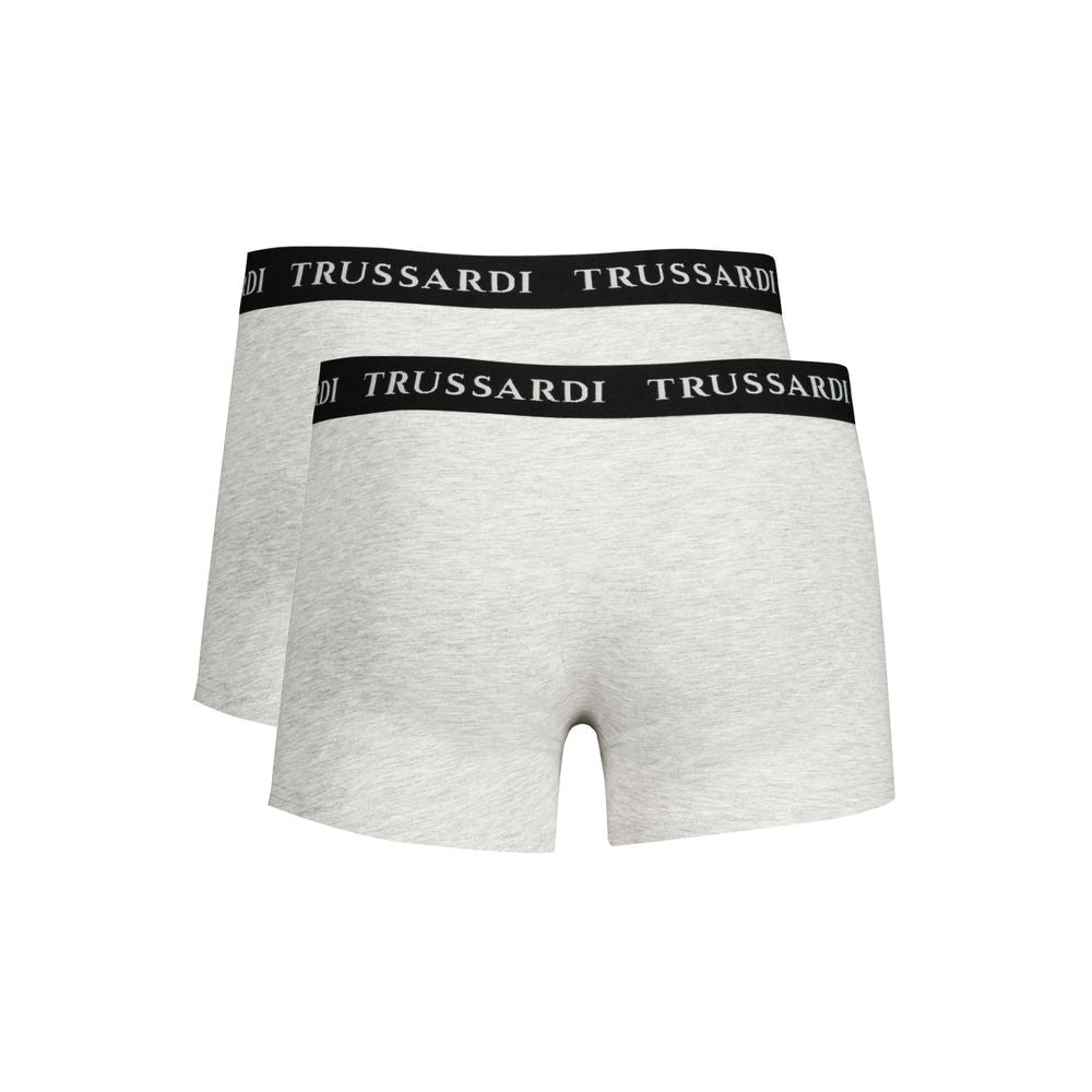 Brown Cotton Men Boxer Underwear Trussardi