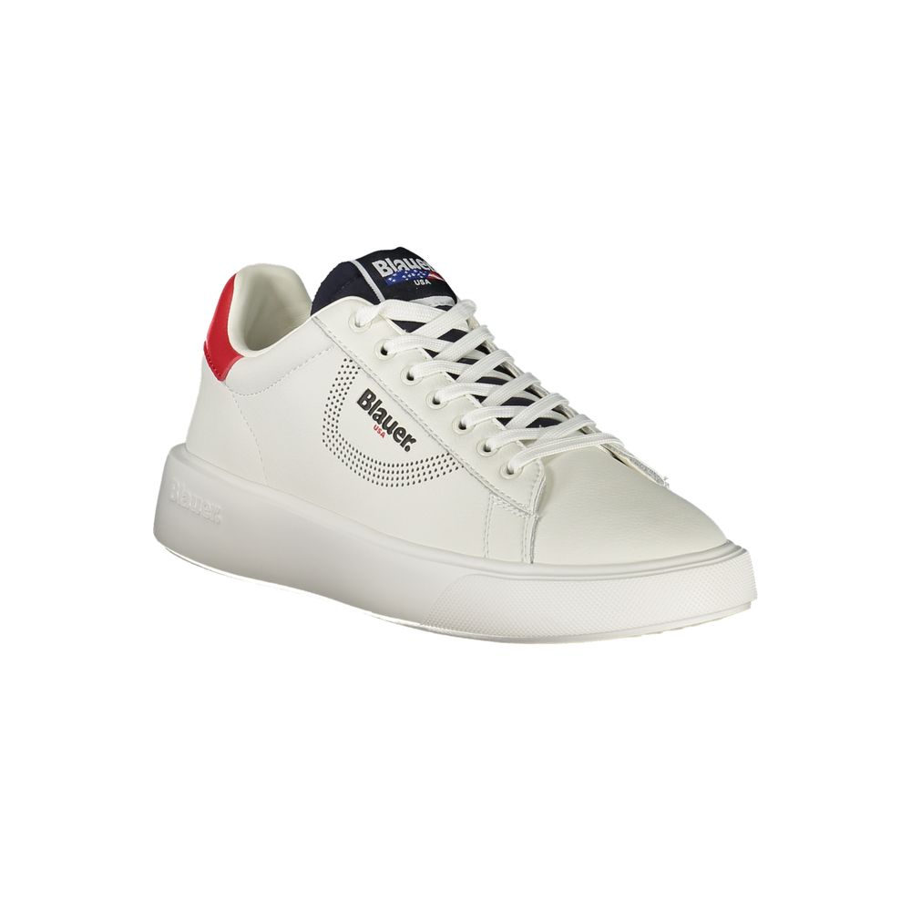 White Leather Men Sneaker Blauer