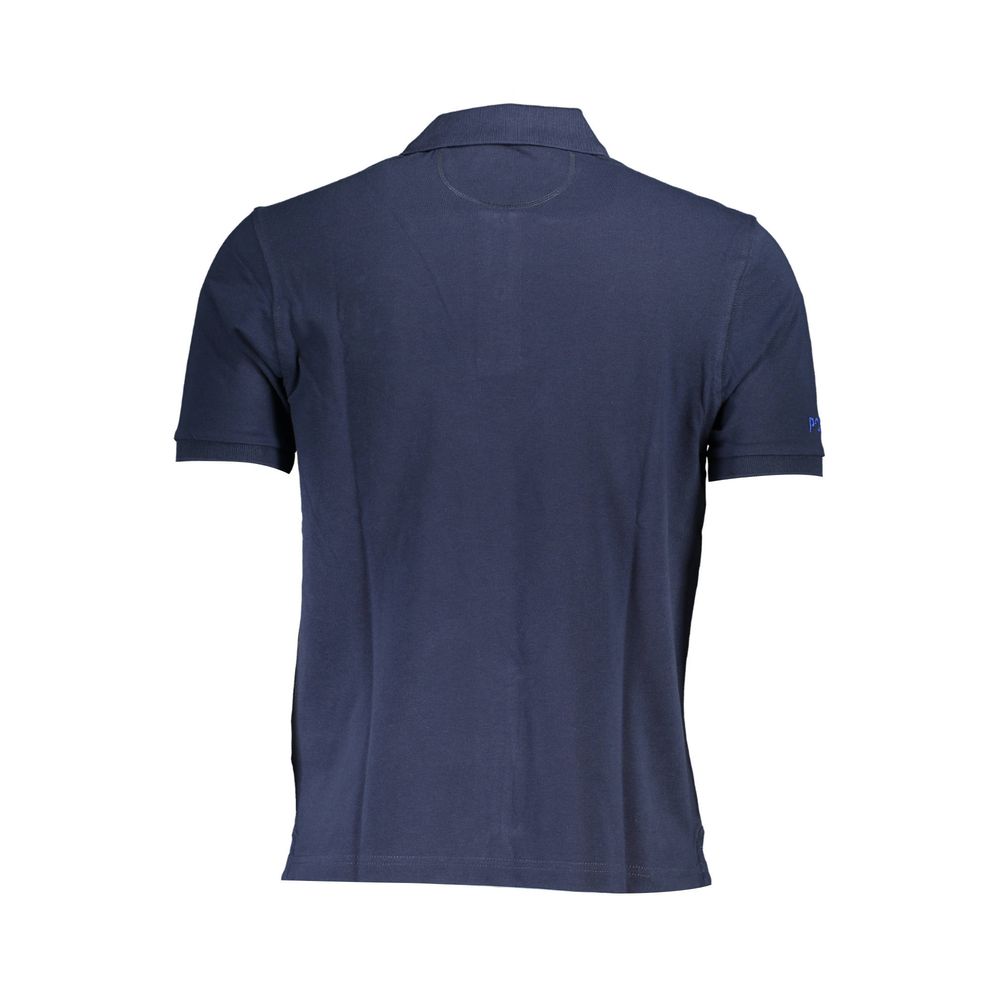 Blue Cotton Men Polo Shirt La Martina