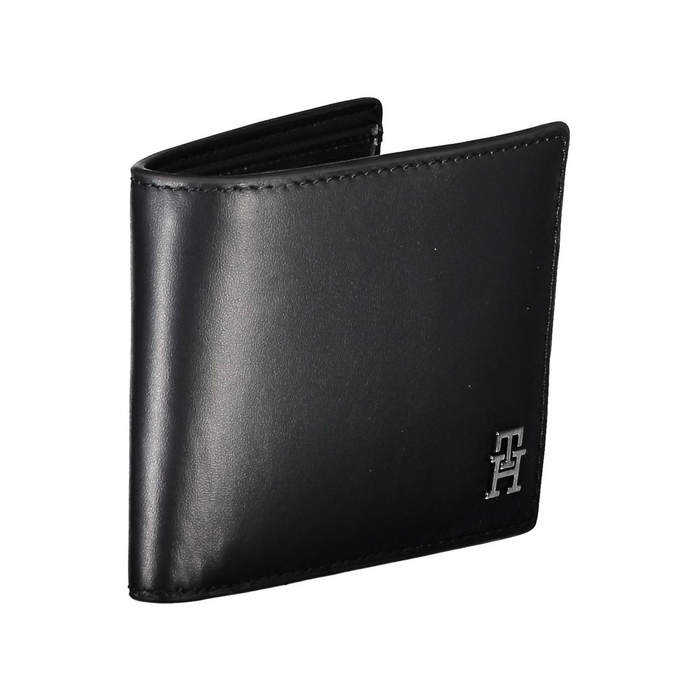 Black Leather Men Wallet Tommy Hilfiger