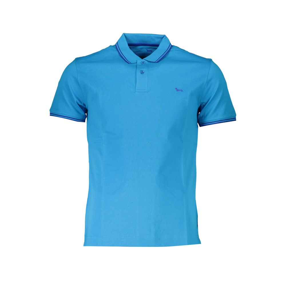 Light Blue Cotton Men Polo Shirt Harmont & Blaine