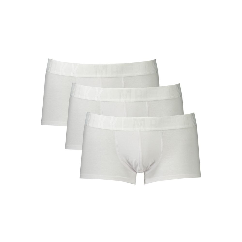 White Polyester Men Boxer Bikkembergs