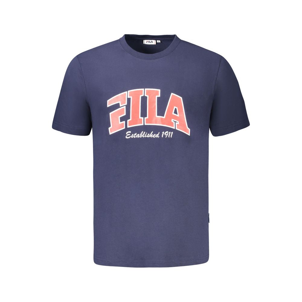 Blue Cotton Men T-Shirt Fila