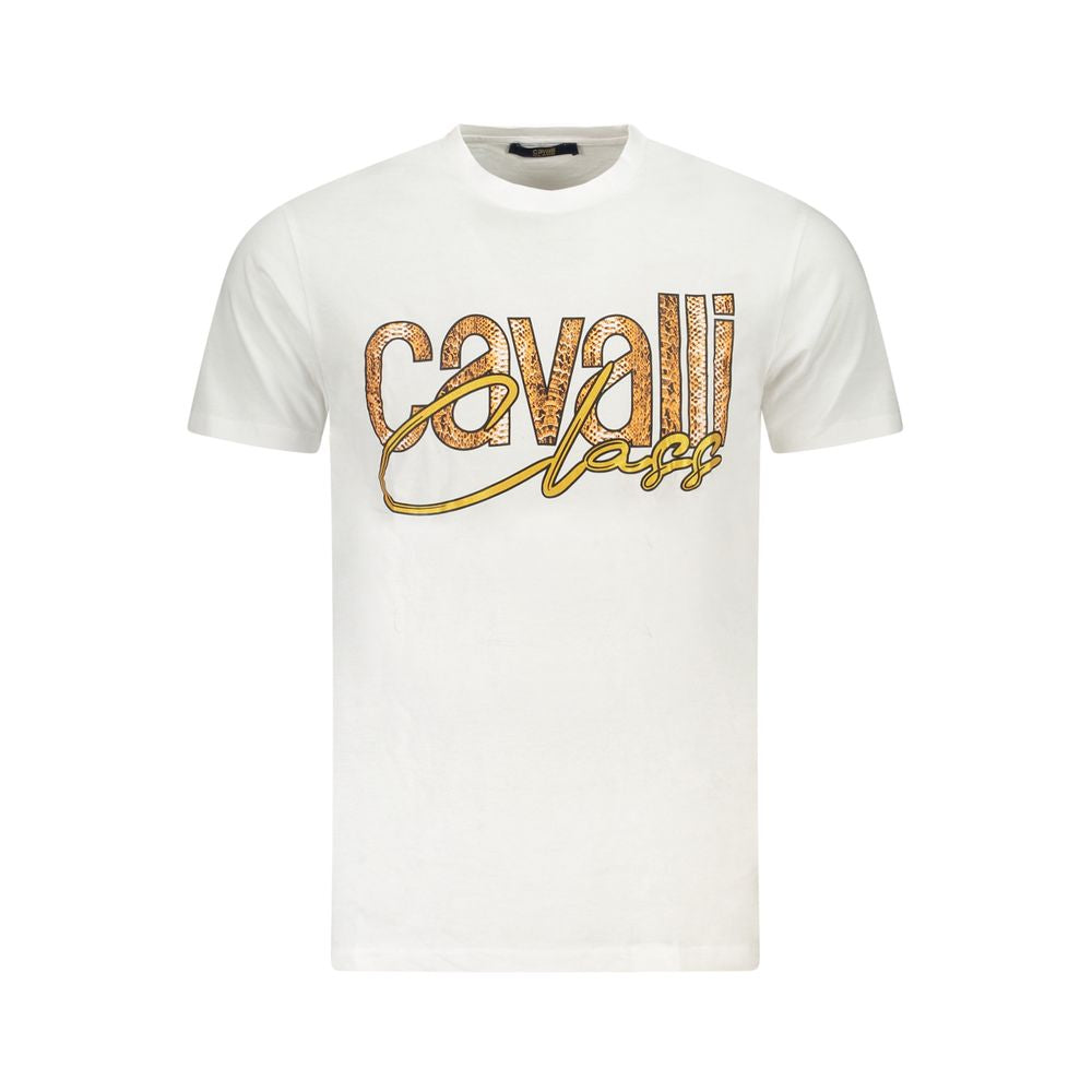 White Cotton Men T-Shirt Cavalli Class