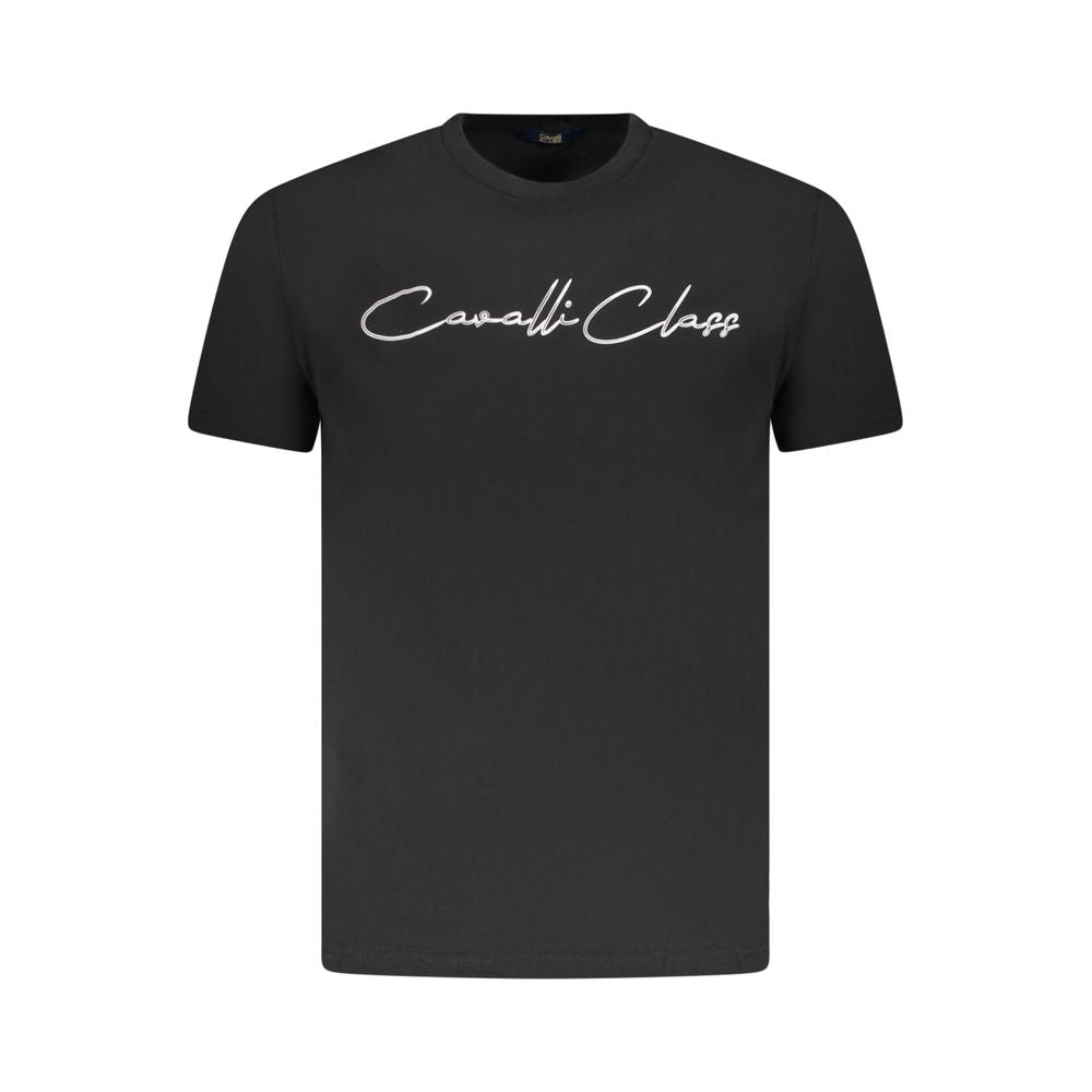 Black Cotton Men T-Shirt Cavalli Class