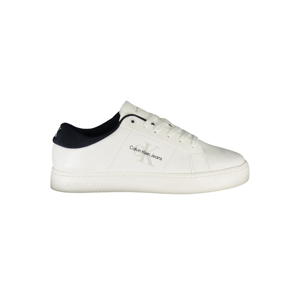 White Leather Men Sneaker Calvin Klein