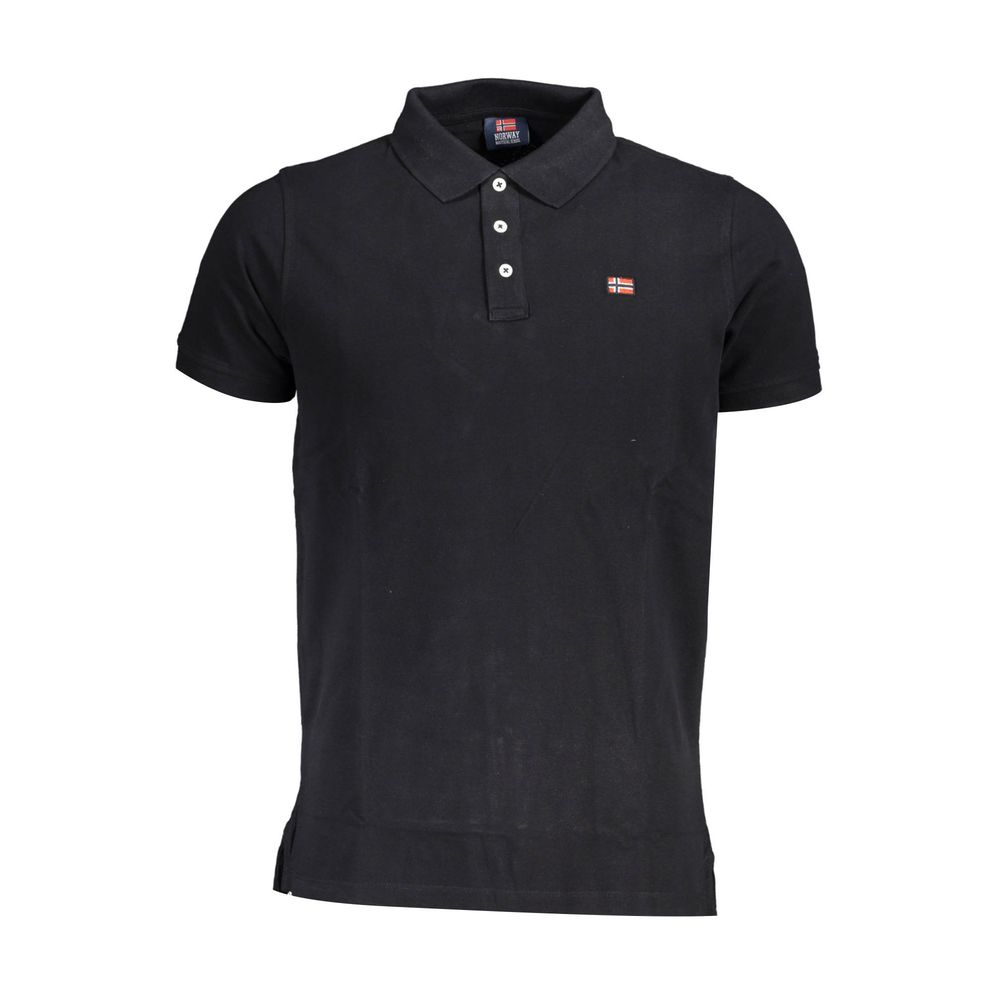 Black Cotton Men Polo Shirt Norway 1963