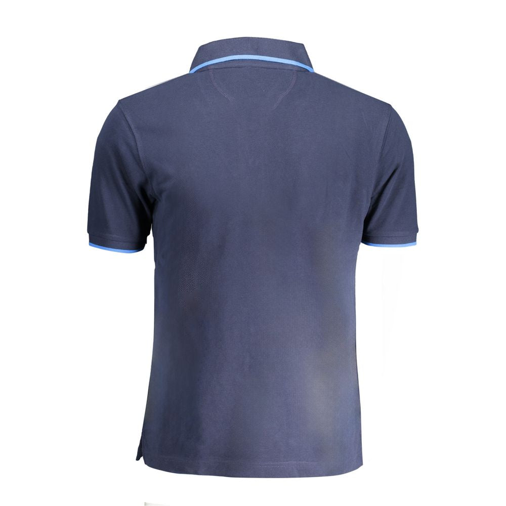 Blue Cotton Men Polo Shirt La Martina