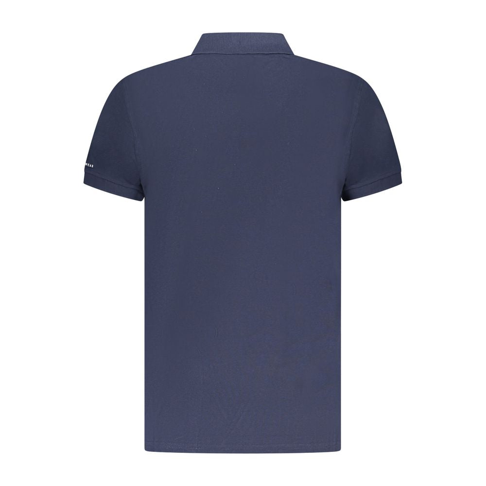 Blue Cotton Men Polo Shirt Trussardi