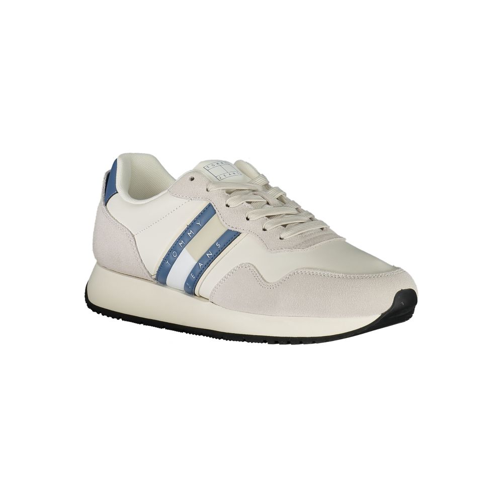 White Leather Men Sneaker Tommy Hilfiger