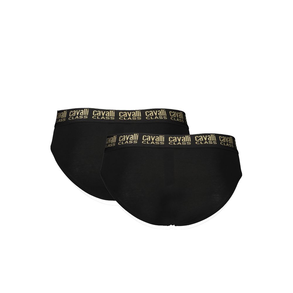 Black Cotton Men Underwear Cavalli Class