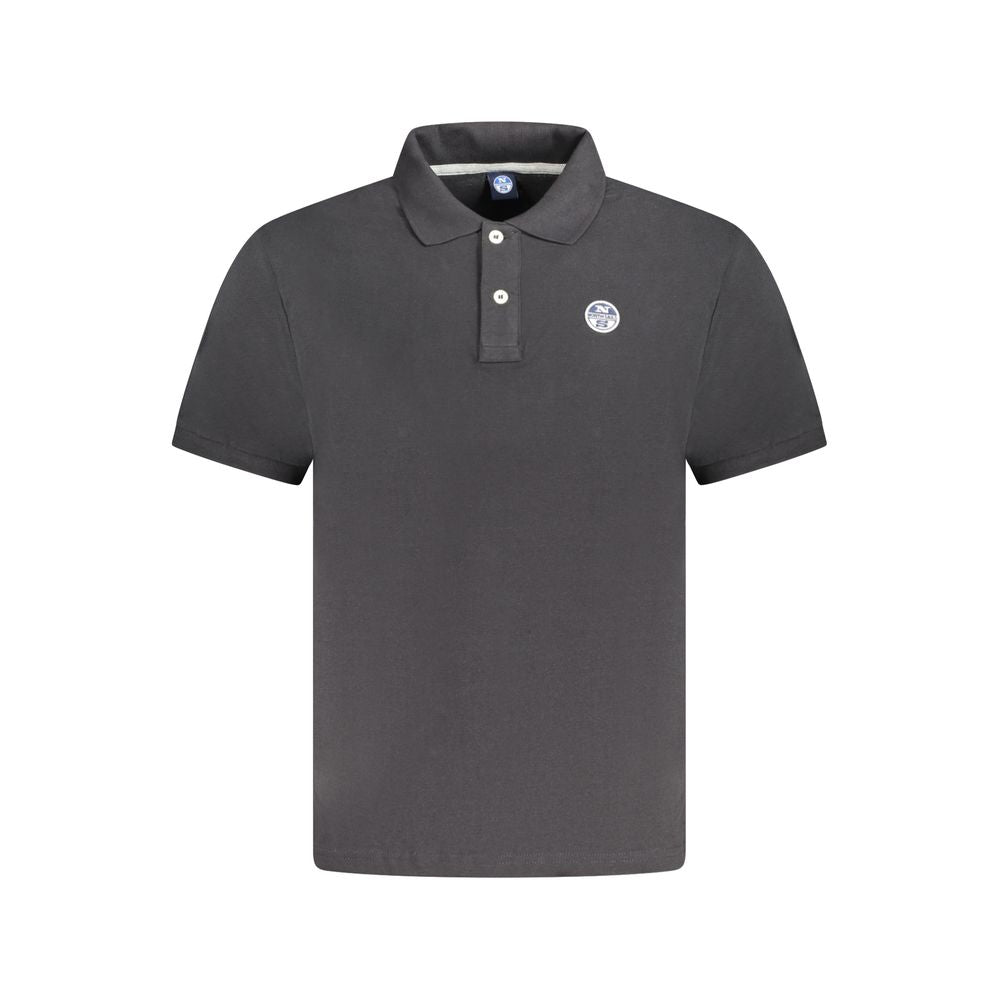 Black Cotton Men Polo Shirt North Sails