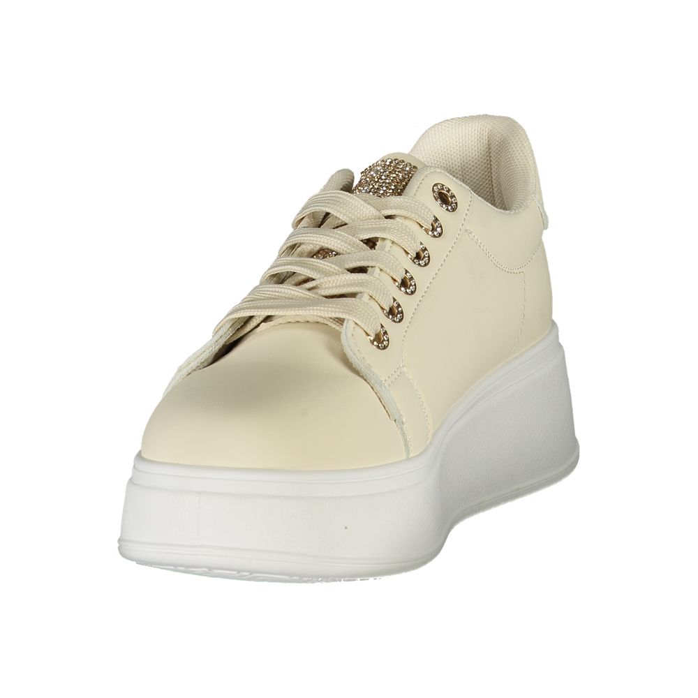 Beige Polyester Women Sneaker Laura Biagiotti