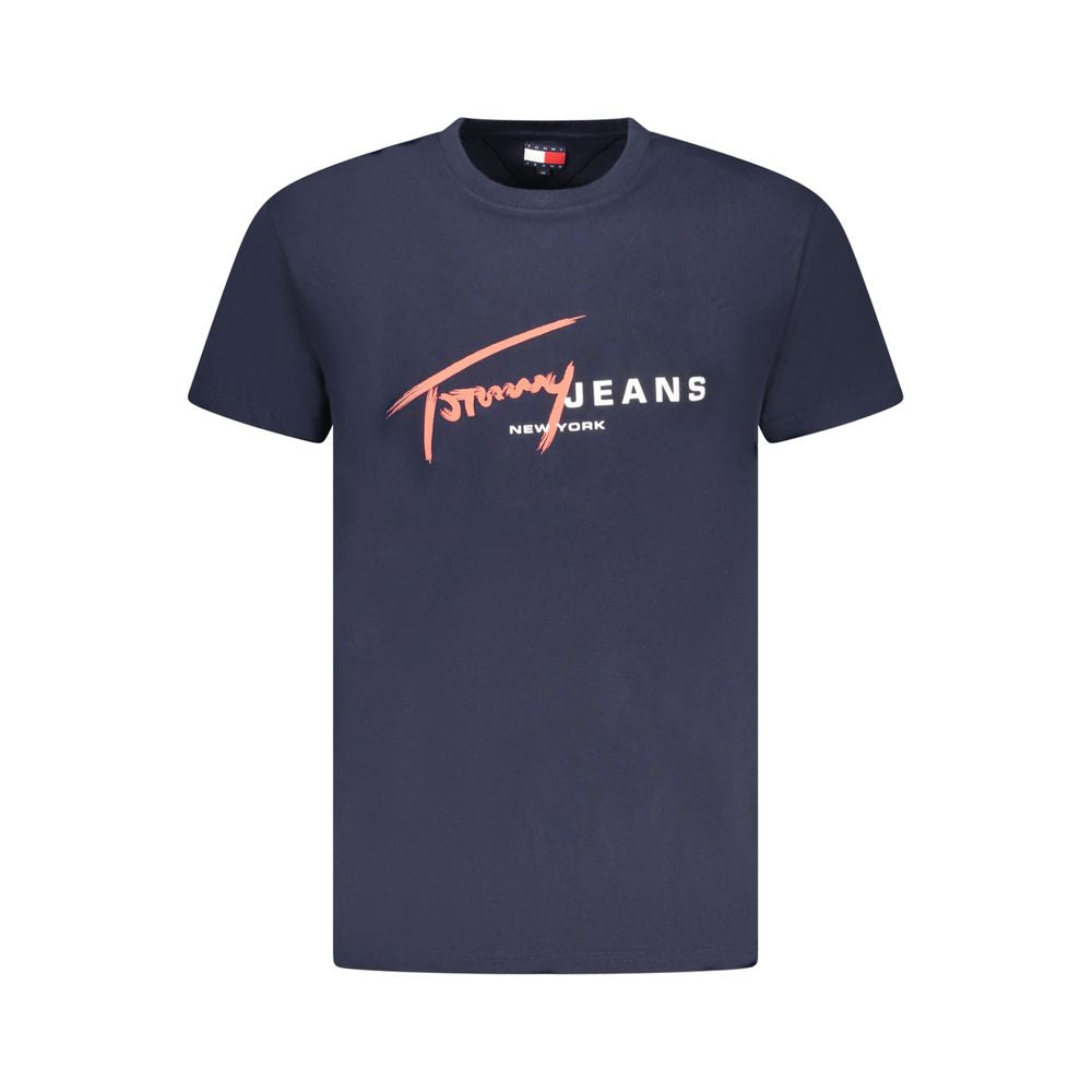 Blue Cotton Men T-Shirt Tommy Hilfiger