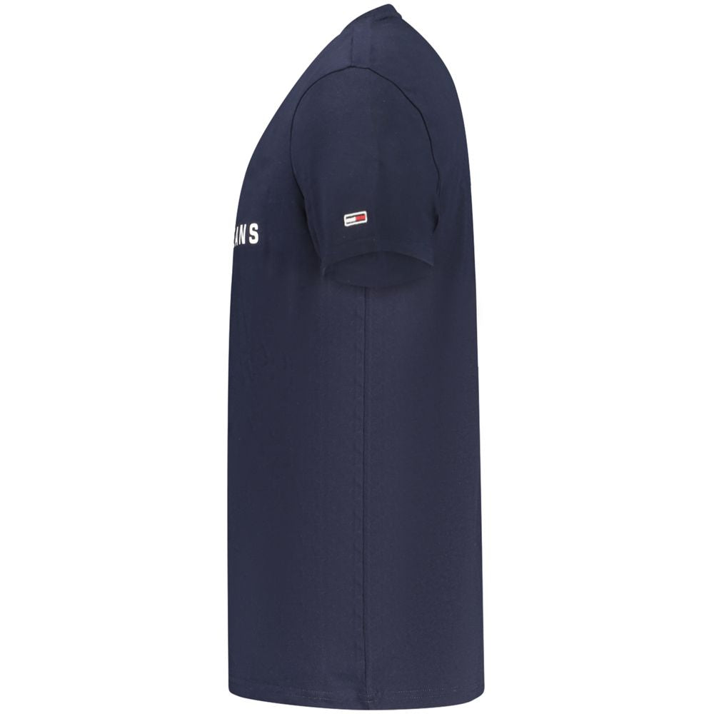 Blue Cotton Men T-Shirt Tommy Hilfiger