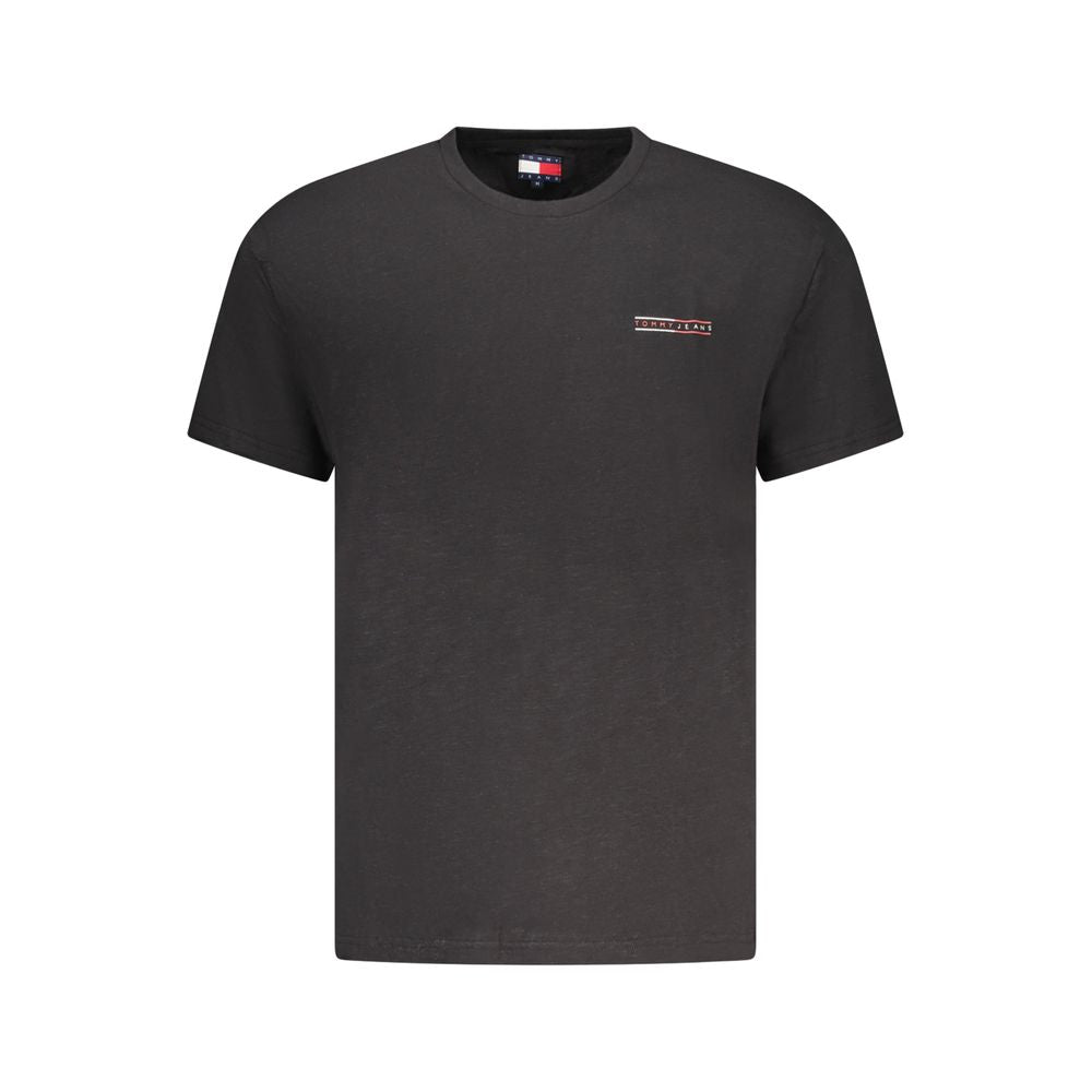 Black Cotton Men T-Shirt Tommy Hilfiger