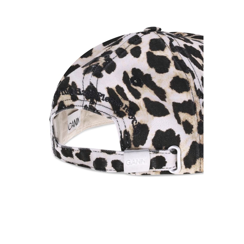 Leopard Baseball Hat Ganni