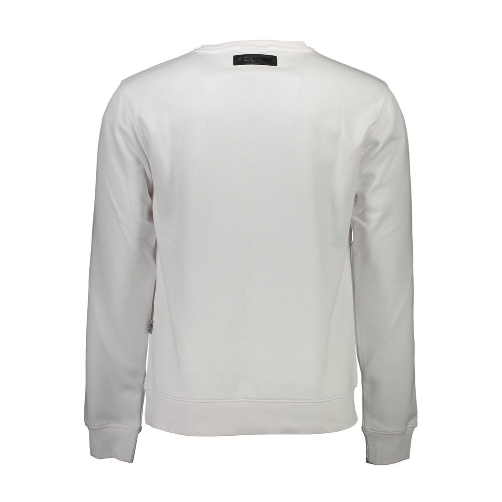 White Cotton Men Sweater Plein Sport