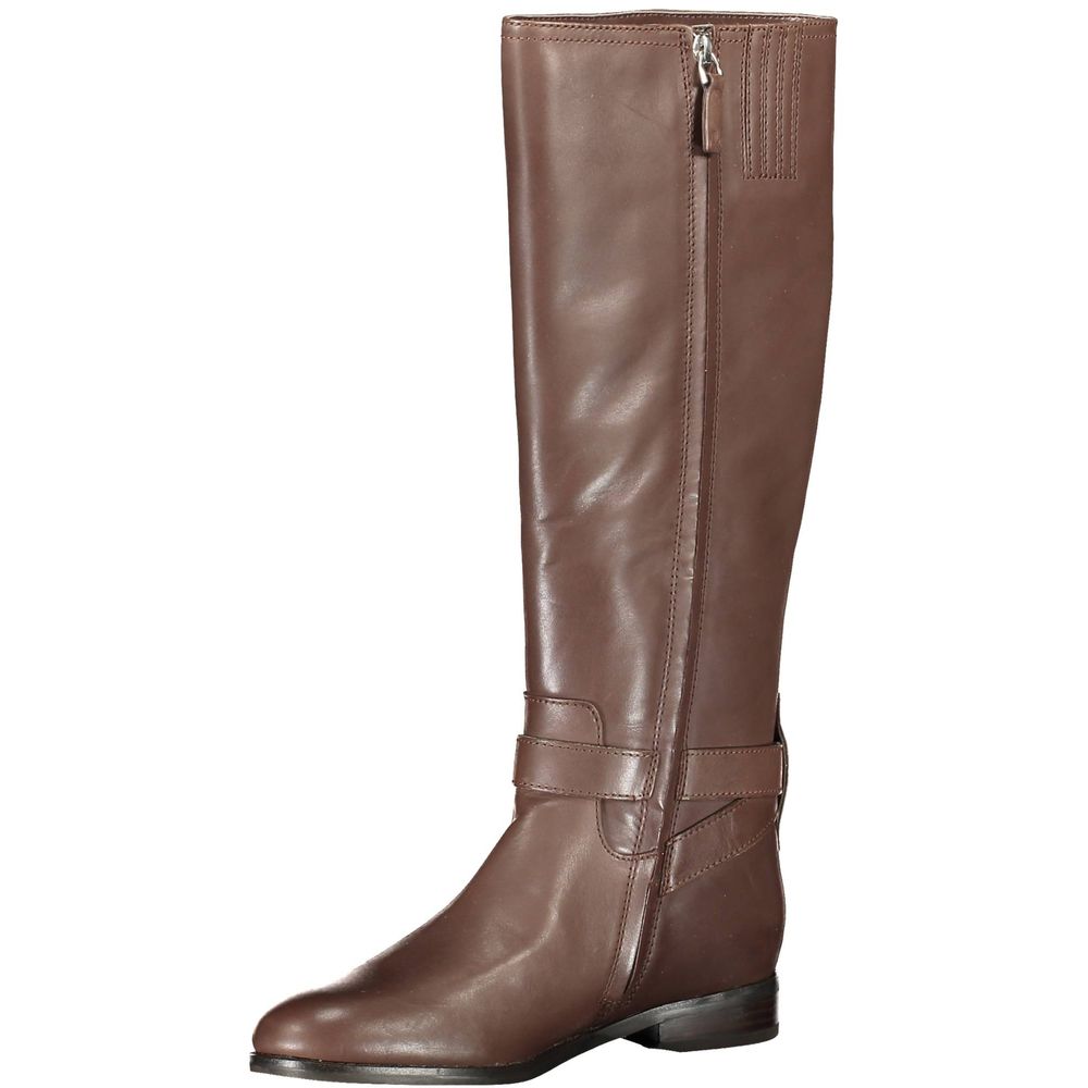 Brown Leather Women Boot Ralph Lauren