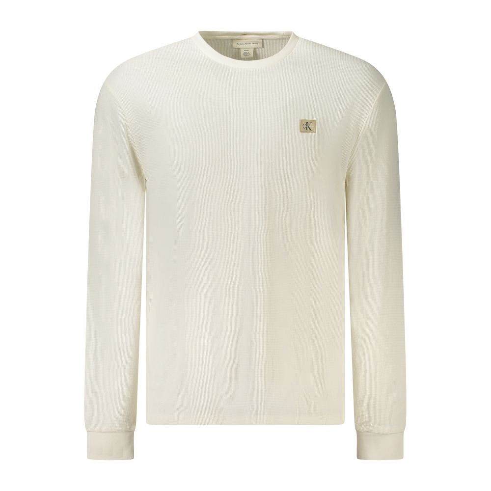 White Cotton Men Sweater Calvin Klein