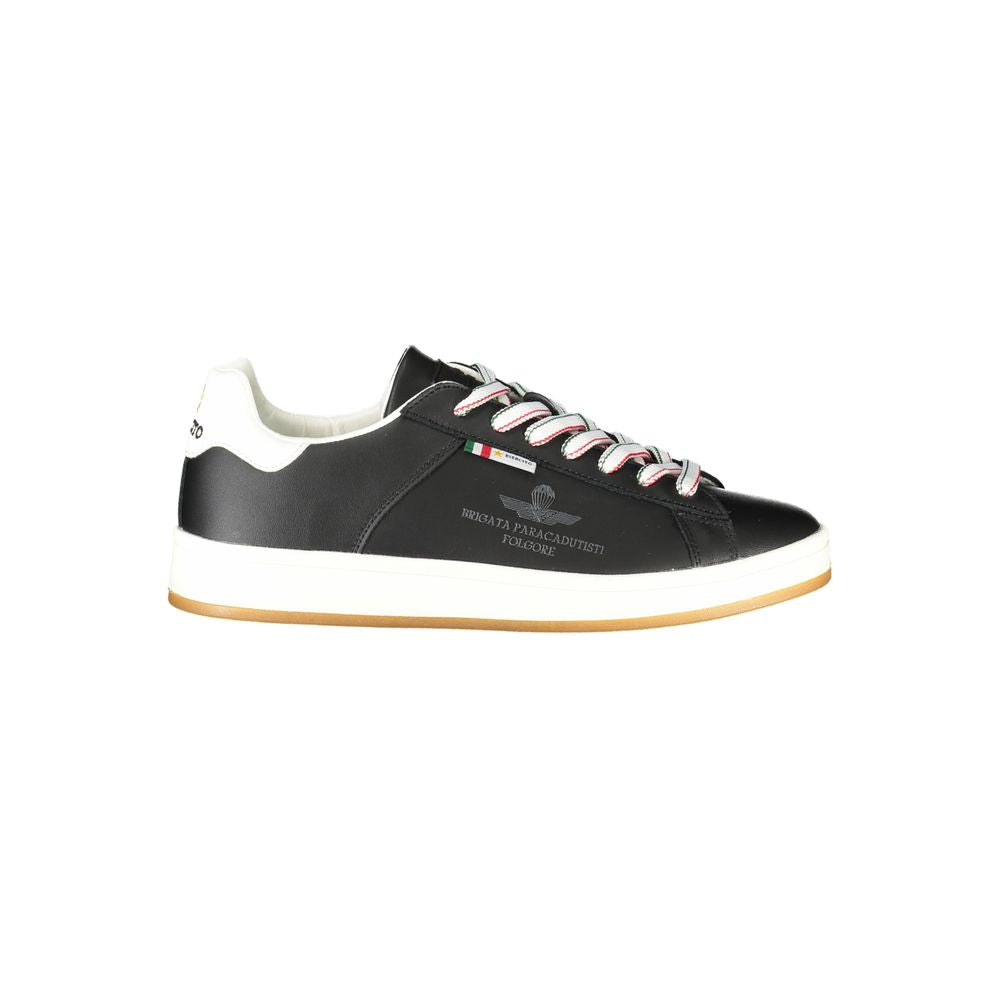 Black Leather Men Sneaker Esercito 1659