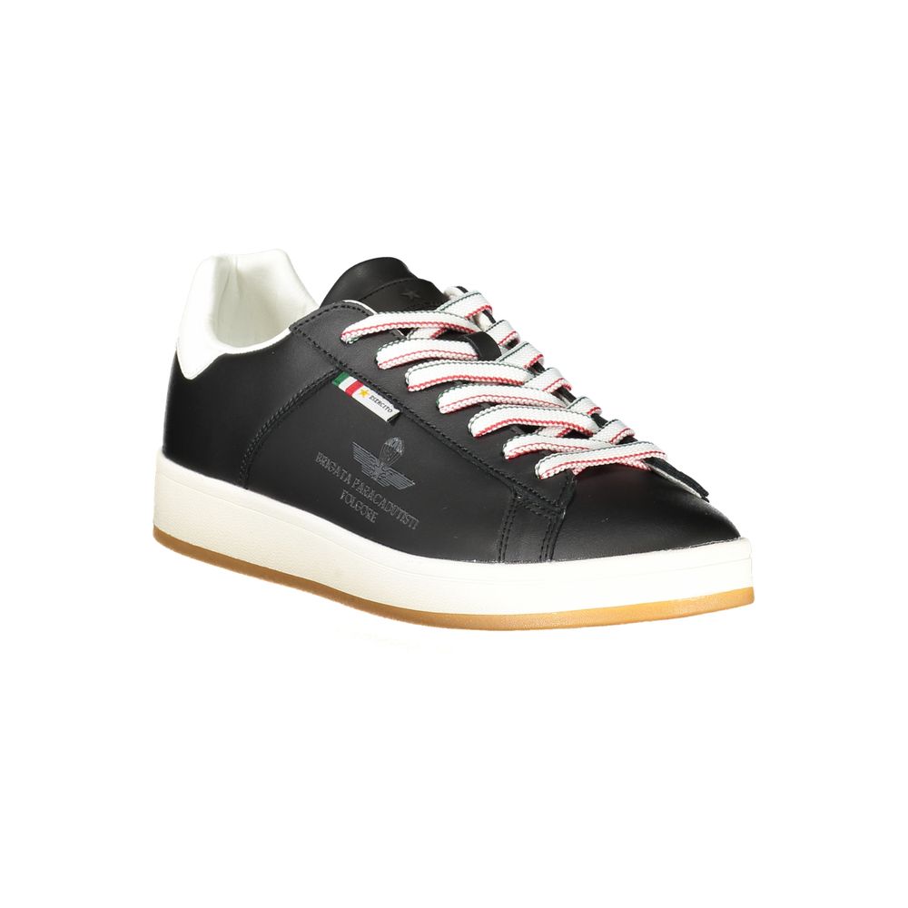 Black Leather Men Sneaker Esercito 1659